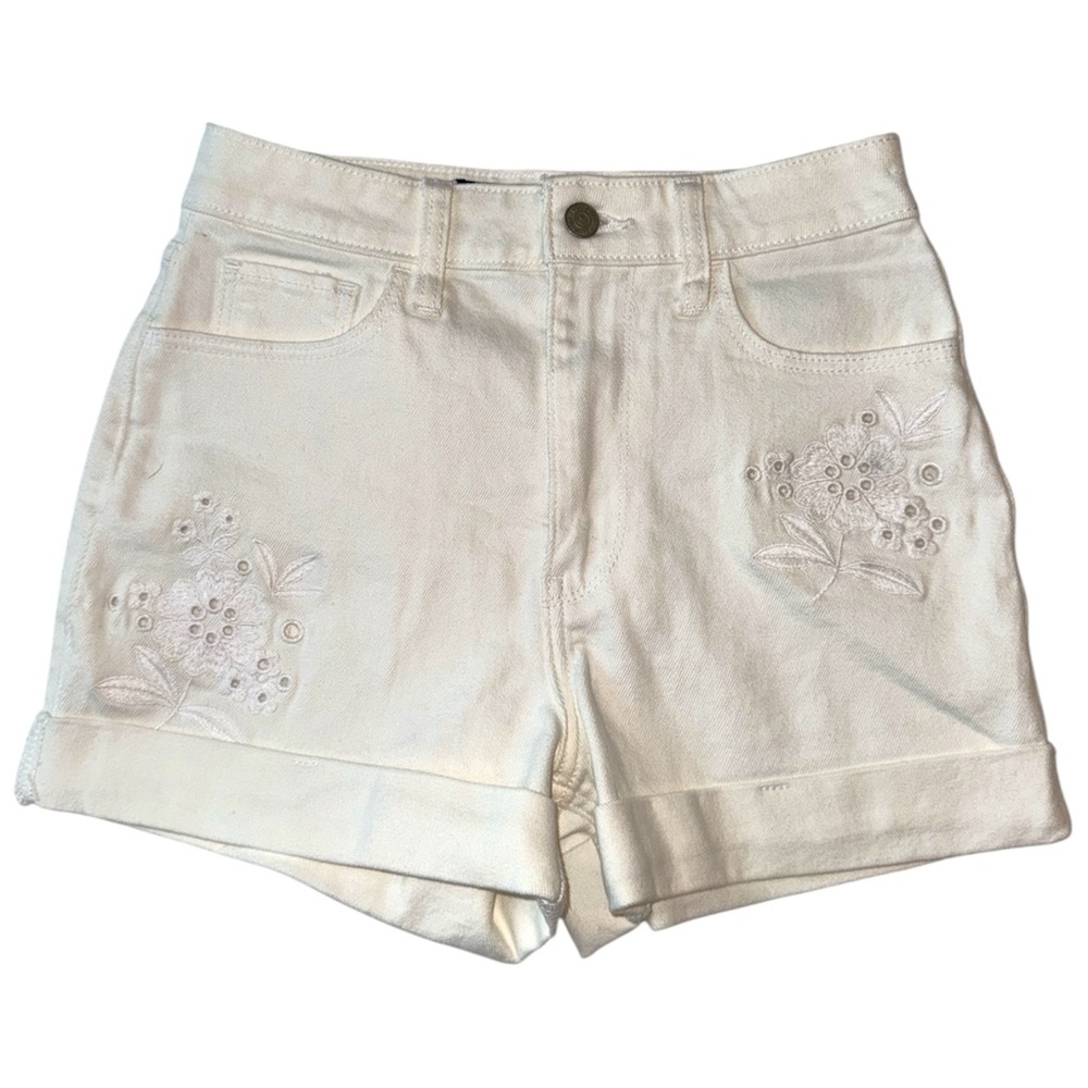 NWT Hollister White Ultra High Rise Mom Shorts Vintage Stretch Mini Size 0/00